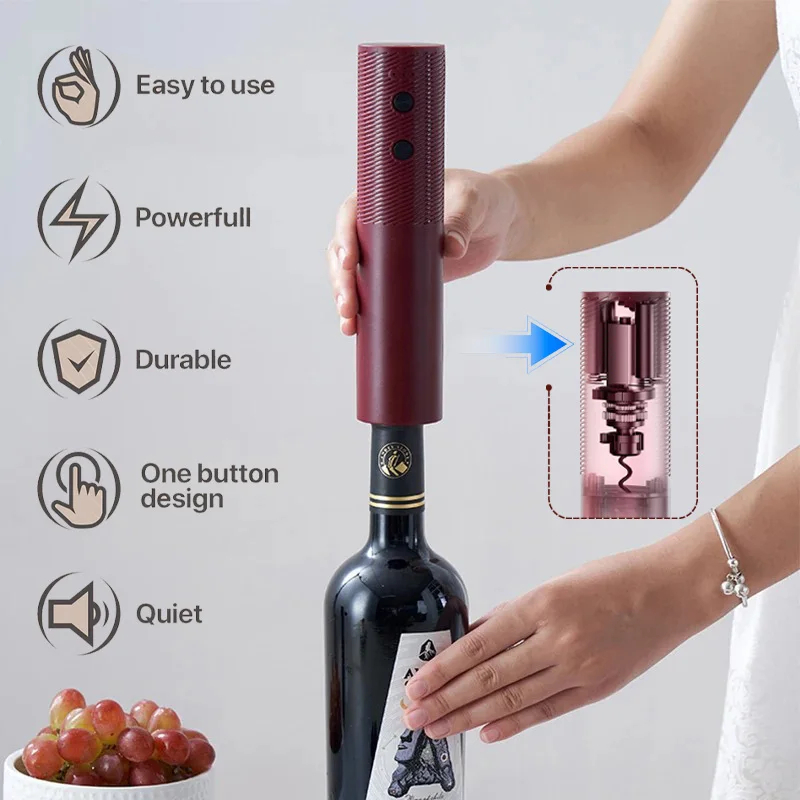 Wine Opener Electric - 家庭用電動赤ワインボトルオープナー、キッチンポータブル自動ボトルオープナー、ボトルオープナー、ワインボトルオープナーアーティファクト