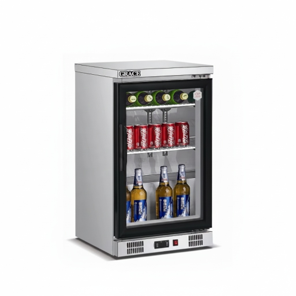 Wine Beer Fridge Under Counter - アンダーカウンター冷蔵庫、304ステンレス鋼製520x500x840mmミニ冷凍庫、シングルドアコンプレッサーワインクーラー、ビールチラー
