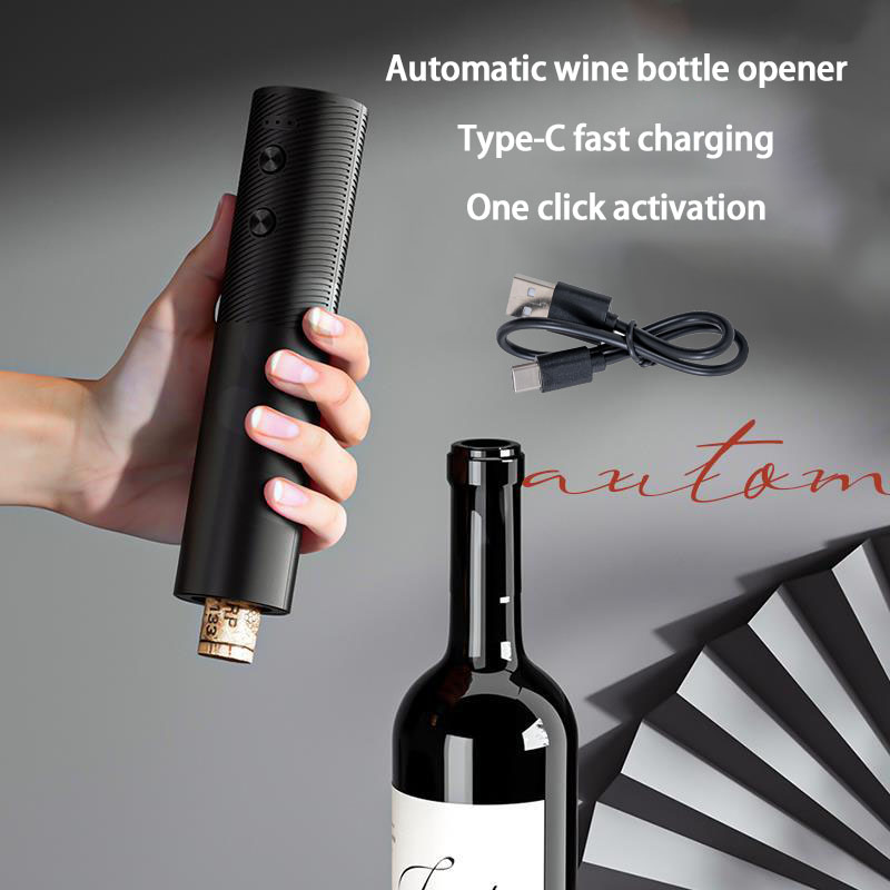 Wine Opener Electric - 自動ワインボトルオープナー USB 充電式電動ワインコルク抜きオープナーワンクリックボタンワインツールバーキッチン製品