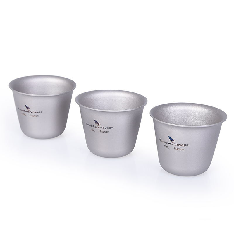Wine Or Beer - Boundless Voyage 3 個チタンカップセットミニワイングラス屋外キャンプピクニック用ドリンクウェア茶酒マグカップパーティーフラスコフラゴン