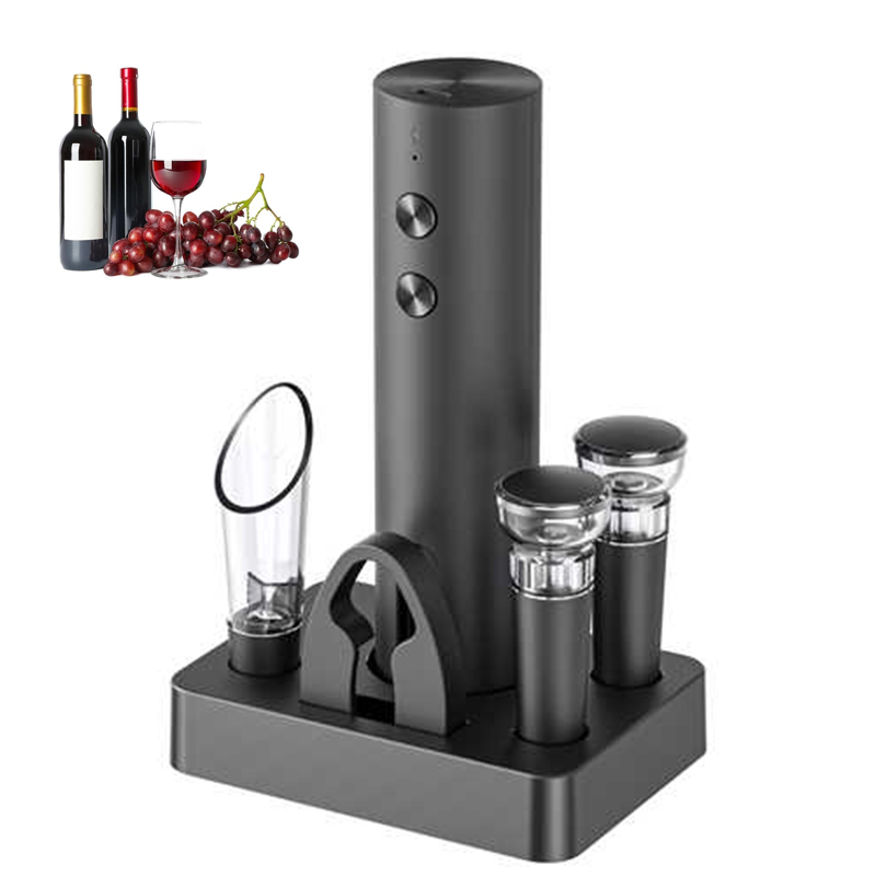Wine Opener Electric - 電動ワインオープナーセット新入荷 自動赤ワインコルク抜き 充電式ワインオープナー ワインツール ベース付き