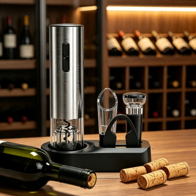 Wine Opener Electric - USB電動ワインオープナー、充電式ワインボトルコルクスクリュー、フォイルカッター付き、家庭、キッチン、パーティー、結婚式に最適