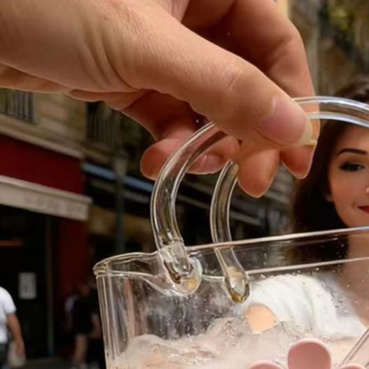 Wine Or Beer - ポータブルハンドバッググラスカップ、クリエイティブなカクテルグラスカップ、面白いフルーツワイングラスカップ、インスタイルバッググラス（ストロー付き）、バーツール