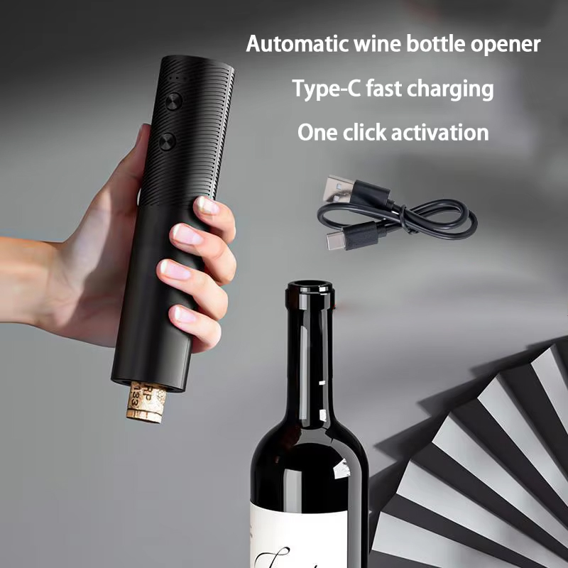 Wine Opener Electric - 電動ワインボトルオープナー自動ワインコルクスクリュー 500mAh 充電式ワンクリックボタンボトルオープナーホームキッチンバーツール