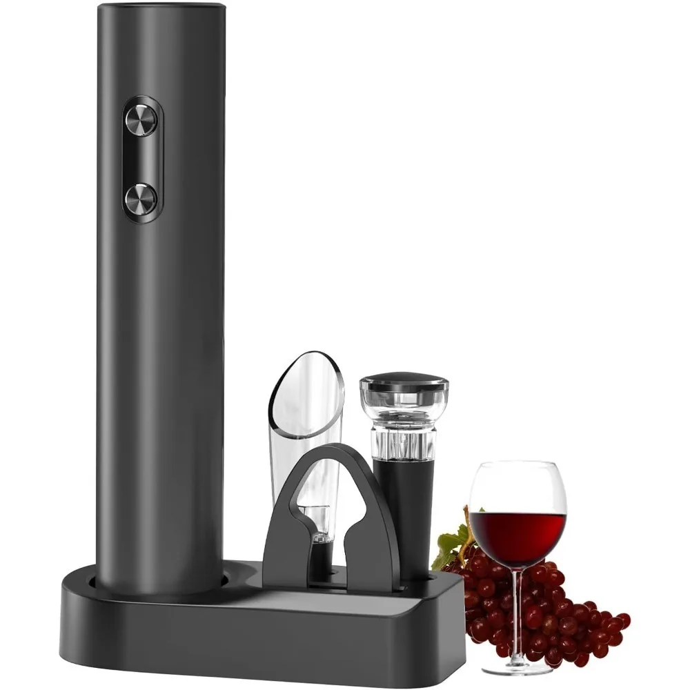 Wine Opener Electric - ワイン愛好家に適した充電ベースまたはLEDライト付きバッテリー駆動ボトルオープナー付き電動ワインボトルオープナーセット