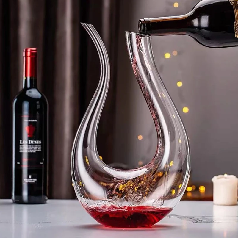 Wine Or Beer - 1500 ミリリットルビッグデカンタ手作りクリスタル赤ワインブランデーシャンパングラスデカンタボトルジャグ注ぎ口エアレーターファミリーバー用