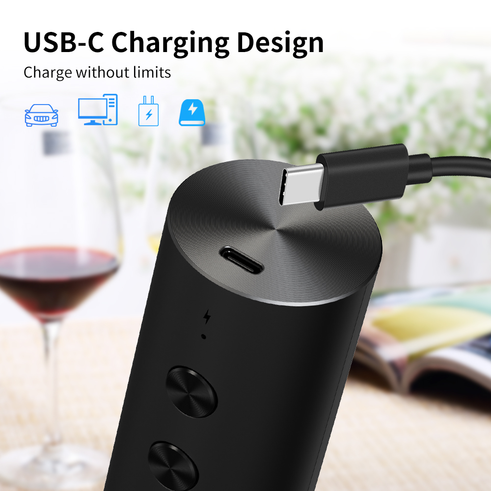 4-in-1電動ワインオープナーセットUSB充電式電動自動コ - Wine Opener Electric のレビューと価格