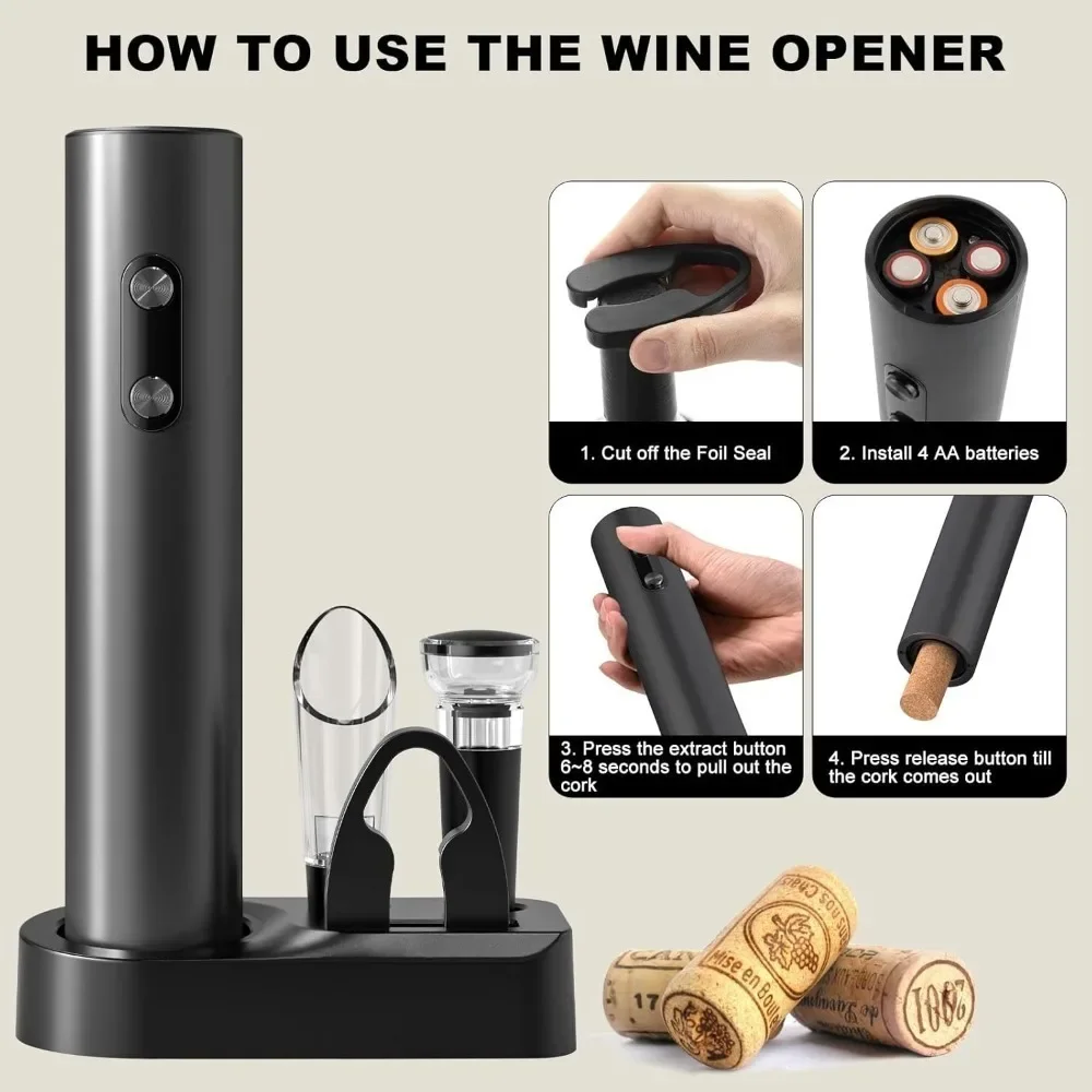 電動ワインオープナーセット 電動ワインボトルオープナー 収納 - Wine Opener Electric のレビューと価格