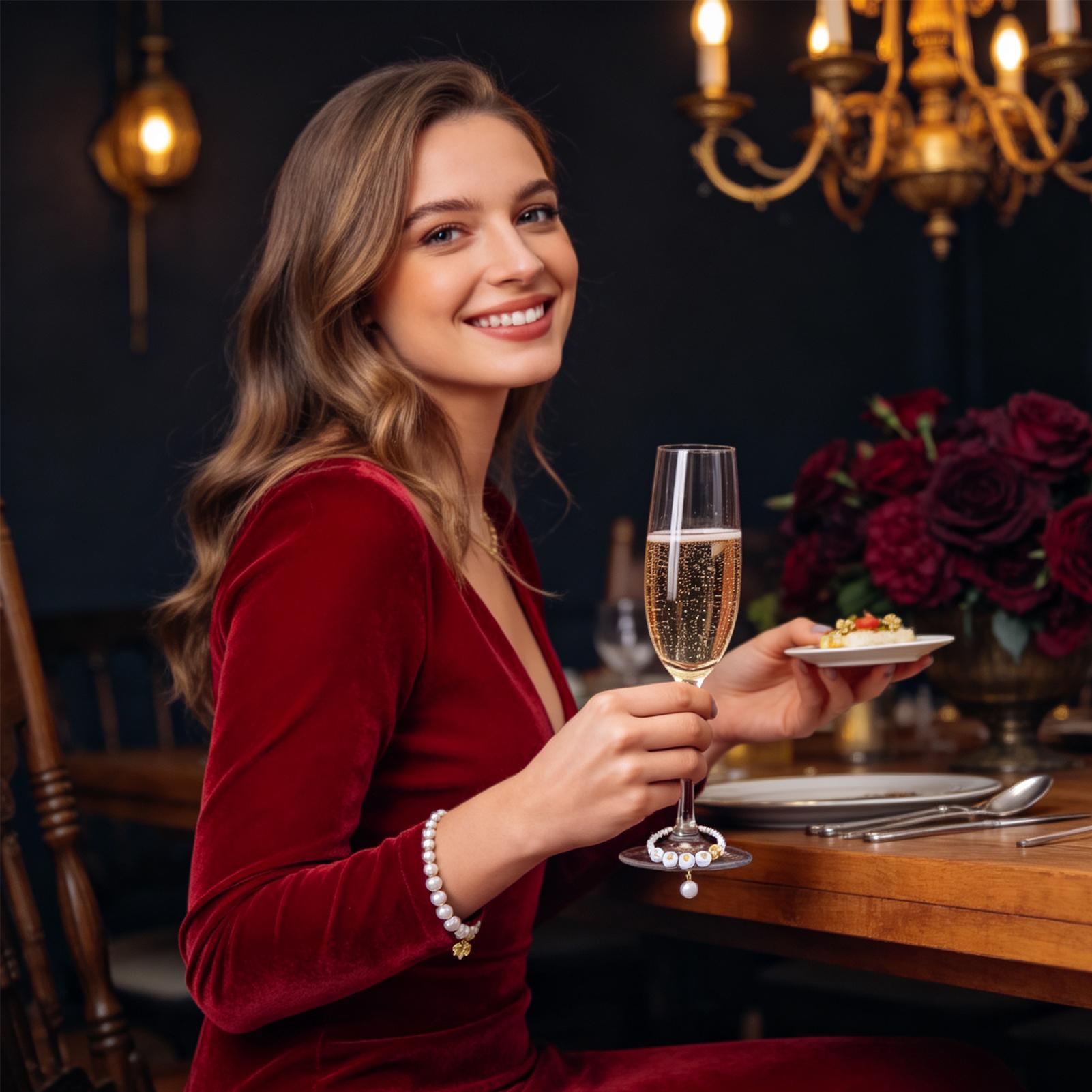 ビーズとピンセット付きグラス用ドリンクチャーム、レジン製DI - Wine & Beer Unlimited Spirits のレビューと価格