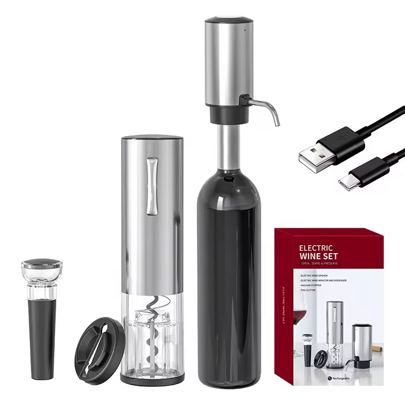 2024 新デザイン 4-in-1 リチウム充電式電気ボトル - Wine Opener Electric のレビューと価格