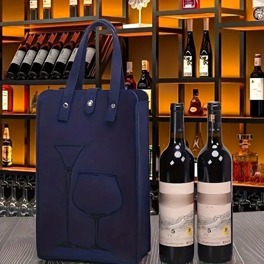 高品質フェルト製赤ワインバッグ、ダブルハンドル付きワインギフ - Wine & Beer Unlimited Spirits のレビューと価格