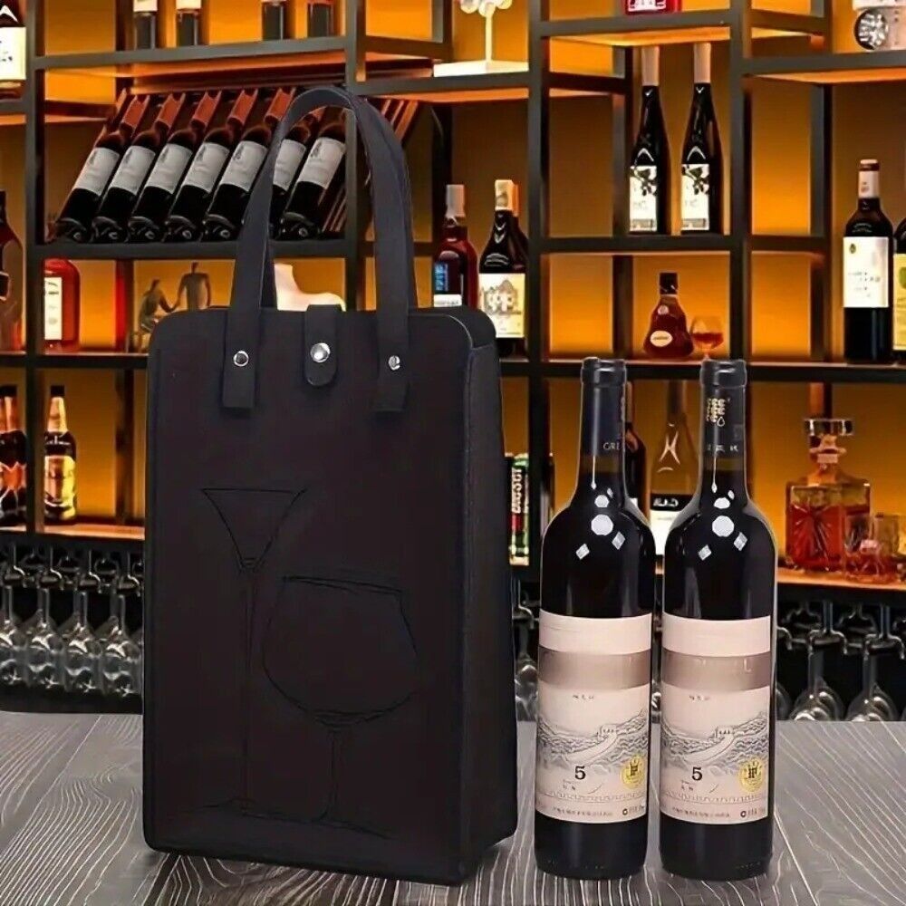 高品質フェルト製赤ワインバッグ、ダブルハンドル付きワインギフ - Wine & Beer Unlimited Spirits のレビューと価格