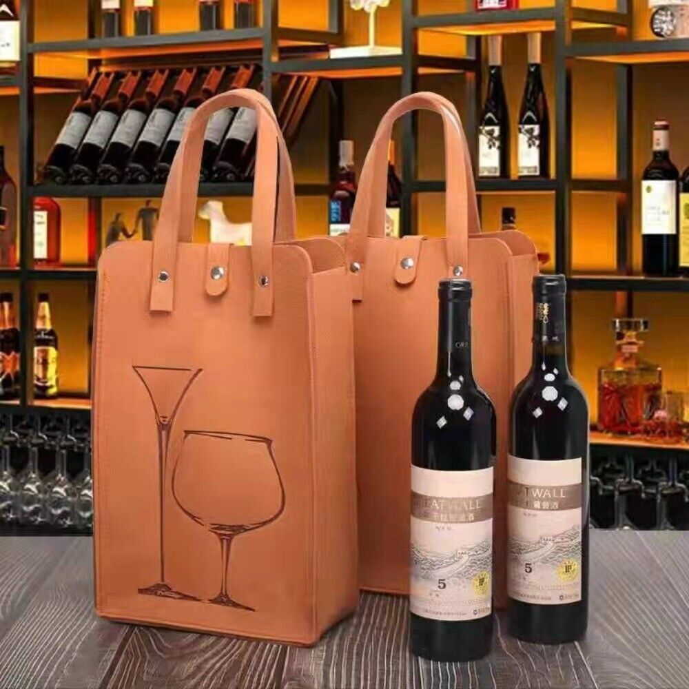高品質フェルト製赤ワインバッグ、ダブルハンドル付きワインギフ - Wine & Beer Unlimited Spirits のレビューと価格
