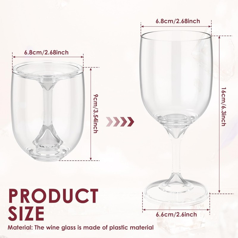 折りたたみワイングラス透明食品グレードプラスチックワイングラ - Wine & Beer Unlimited Spirits のレビューと価格