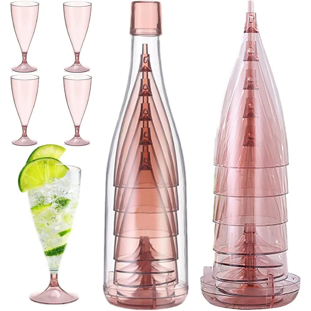 新しいプラスチック製折りたたみ式シャンパンワイングラスセット - Wine Or Beer のレビューと価格