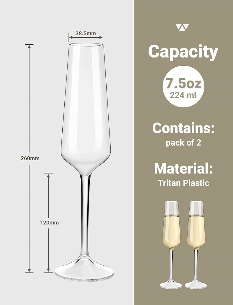MICHLEY アンブレイカブル シャンパン フルート グラ - Wine Or Beer のレビューと価格