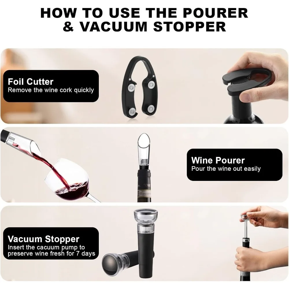 ワイン愛好家に適した充電ベースまたはLEDライト付きバッテリ - Wine Opener Electric のレビューと価格