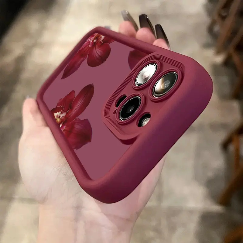 ワインレッドの蘭の花柄のiPhoneケース iPhone 1 - Wine & Beer Unlimited Spirits のレビューと価格