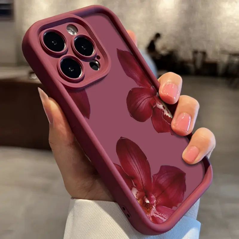 ワインレッドの蘭の花柄のiPhoneケース iPhone 1 - Wine & Beer Unlimited Spirits のレビューと価格